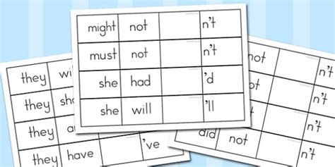Contractions Folding Aid (teacher made) - Twinkl
