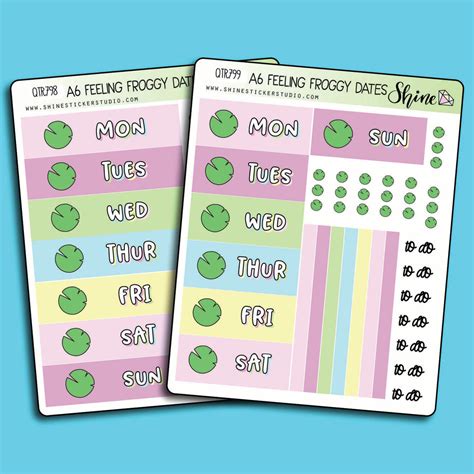 Feeling Froggy Hobonichi Date Cover Stickers – Shine Sticker Studio