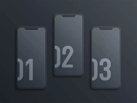 Dark Clay iPhone UI/UX Mockups