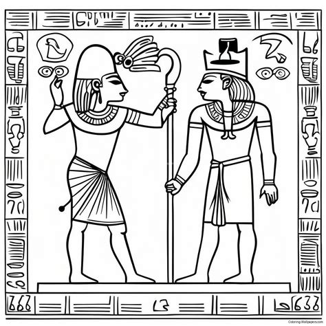 Ancient Egypt Hieroglyphics Coloring Page (12640-9907)