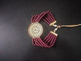 Peora Gold Plated Pearl Diamond Kundan Choker Necklace with Round ...