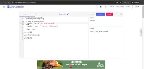 Image result for Palindrome in Python Using Function