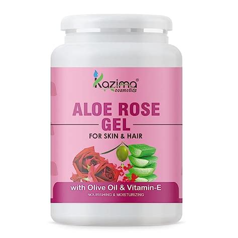 KAZIMA Aloe Rose Gel for Face and Body, 1kg | with Olive, Vitamin E and ...