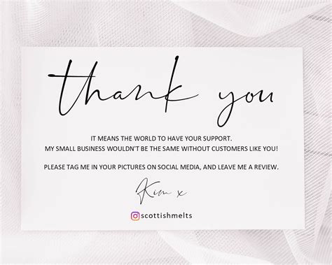 Thank You Cards for Small Businesses Personalised Thank You - Etsy UK ...