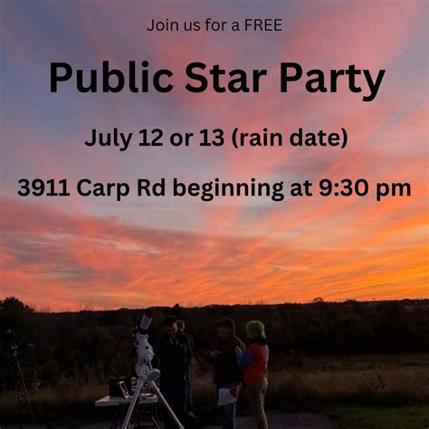 July Star Party, Ottawa Public Library-Carp Br, Dunrobin, 12 July 2024 ...