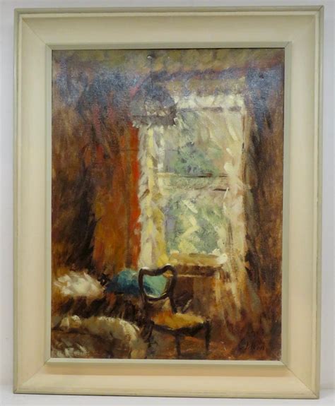 David Wilson - Original English Post Impressionist signed Oil Painting ROOM INTERIOR STUDY For ...