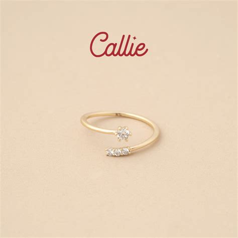 Callie 14k Gold Plated Harper Diamond Adjustable Promise Ring Shop ...
