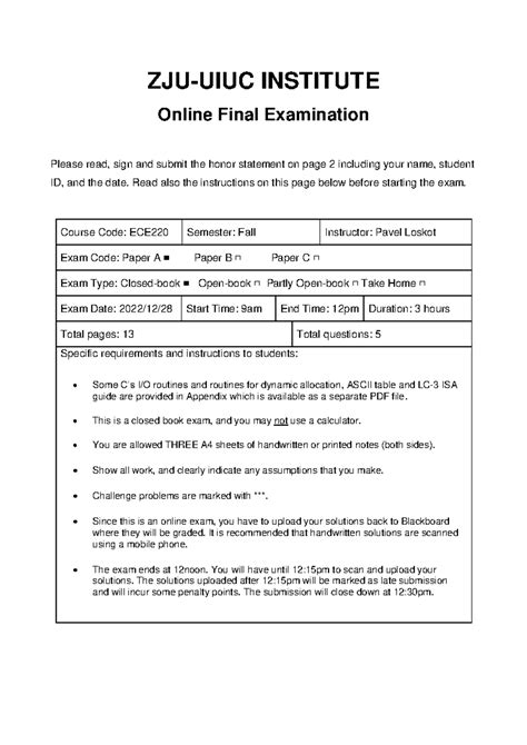 ECE220 F22 ZJUI Final - ZJU-UIUC INSTITUTE Online Final Examination ...