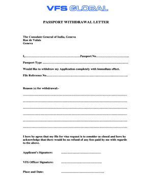 2014-2026 Form CH VFS Consulate General of India Passport Withdrawal ...