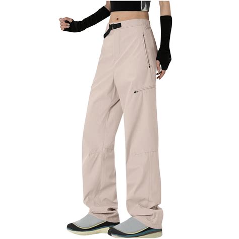 Akafmk Womens Cargo Pants,Hiking Pants for Outdoor,High Waist Wide Leg ...