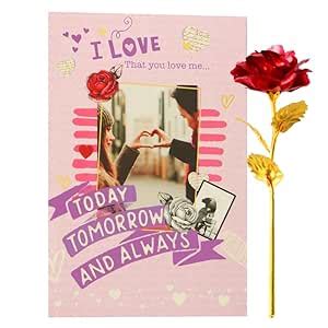 Buy ARCHIES Valentine Day I Love You Red Rose & Card Gift for ...