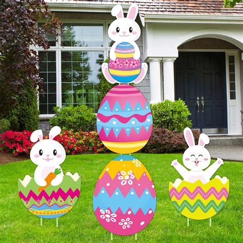 Amazon.com : 57 Inch Easter Yard Signs Outdoor Lawn Decorations with ...