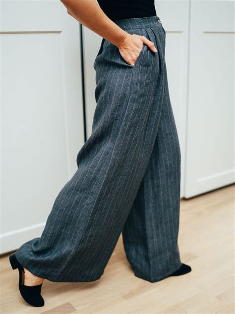 Linen Palazzo Pants, Linen wide leg loose pants - Linenbee