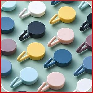 Siyaram Store Adhesive Wall Hooks Waterproof Adhesive Sticky Round ...