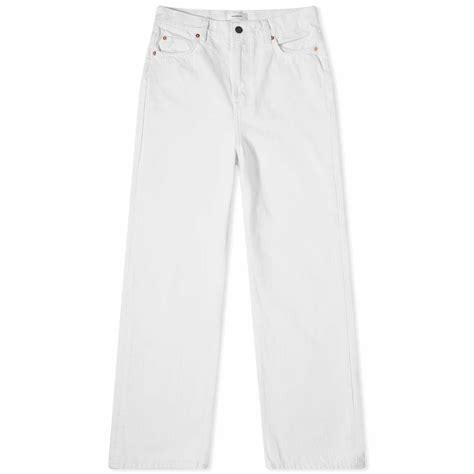 WARDROBE.NYC Women's Low Rise Jeans in White WARDROBE.NYC