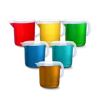 Supertek Plastic Measuring Beaker for Lab 1000ml Each | Reusable ...
