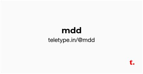 @mdd — Teletype