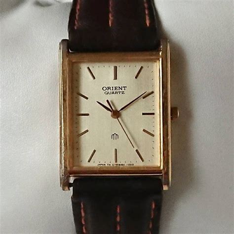 Vintage Orient Tank Gold 90s 24x33mm, 18mm lug width. Quartz. Works ...