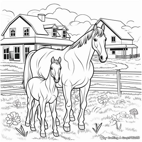 Horse Farm Coloring Pages - Free & Printable!