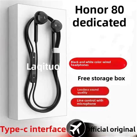 Compatible with Honor 80 Wired Earphones Original In-Ear Honor 80SE ...