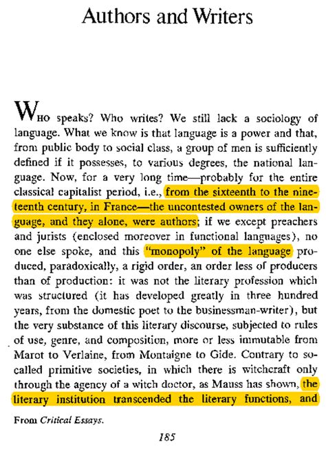 Barthes on Authors and Writers: A Critical Exploration of Language ...