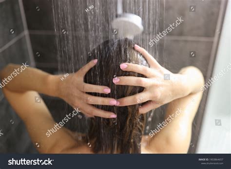 Woman Takes Shower Bathroom Feminine Hygiene Stock Photo 1903864657 ...