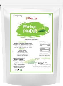 Maple Leaf Project Natural Healthy Moringa Leaf Powder for Smoothies ...