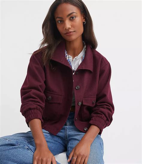 Petite Wool Blend Bomber Jacket