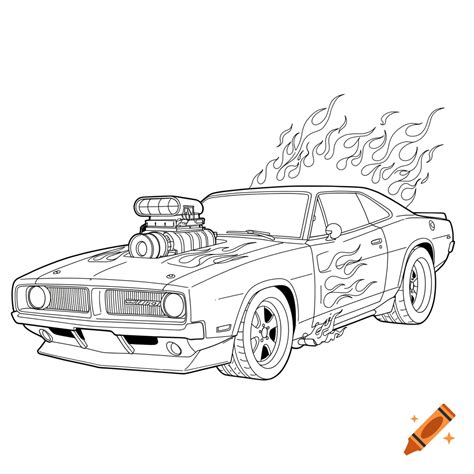 Coloring Pages Of Cars With Flames