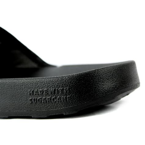 Men Linen Parallel Sugar Sliders - Midnight Black