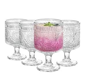 Buy Forestamart Vintage Goblet Glasses Set, 210 ml Wine Glasses ...