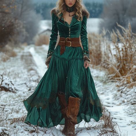 Autumn And Winter Women's Velvet Long Skirt Elegant Women's Long Sleeve ...