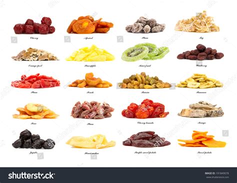 Collection 20 Different Kinds Dried Fruit Stock Photo (Edit Now) 191849078