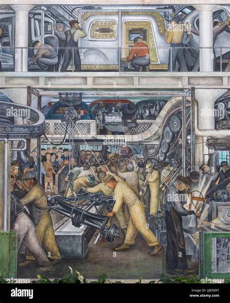 detail, south wall, The Detroit Industry Murals (1932-1933), frescoes ...