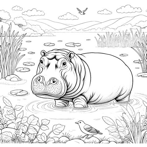 Hippopotamus Coloring Pages - Coloring Pages Gem