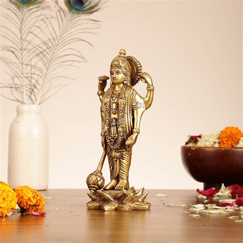 Buy Brass Satyanarayan lord Vishnu 8 inch idol - Budhshiv.com