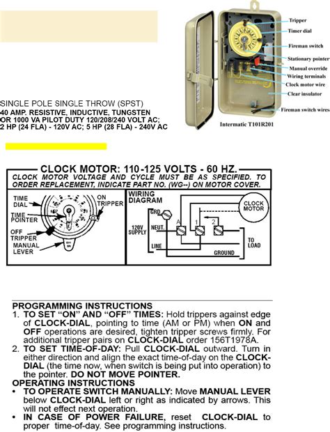 Intermatic T101 Timer Wiring Diagram - Wiring Diagram