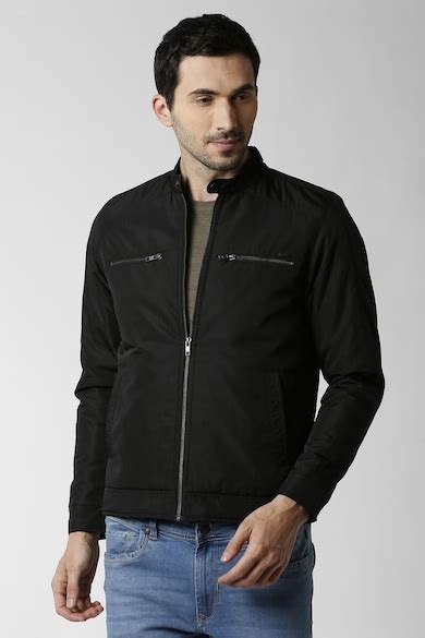 Buy Men Black Solid Jacket Online - 351711 | Peter England
