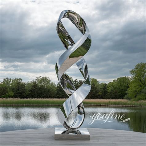 Contemporary Stainless Steel Abstract Spiral Sculpture