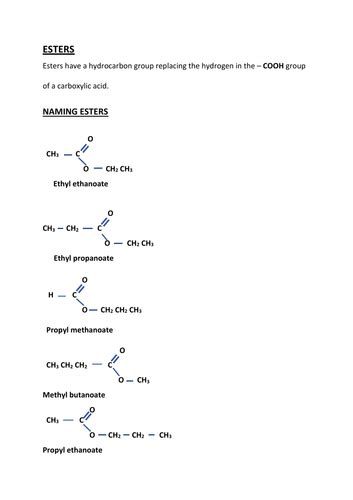 Free Science Lessons Esters 的图像结果