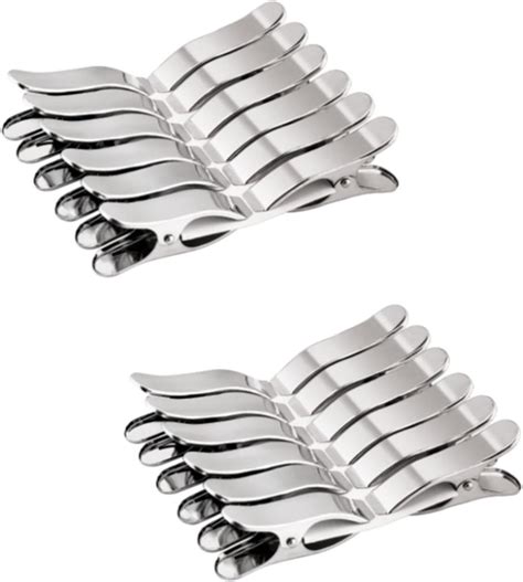 Kuber Industries 12 Piece Steel Cloth Drying Clip, Silver : Amazon.in ...