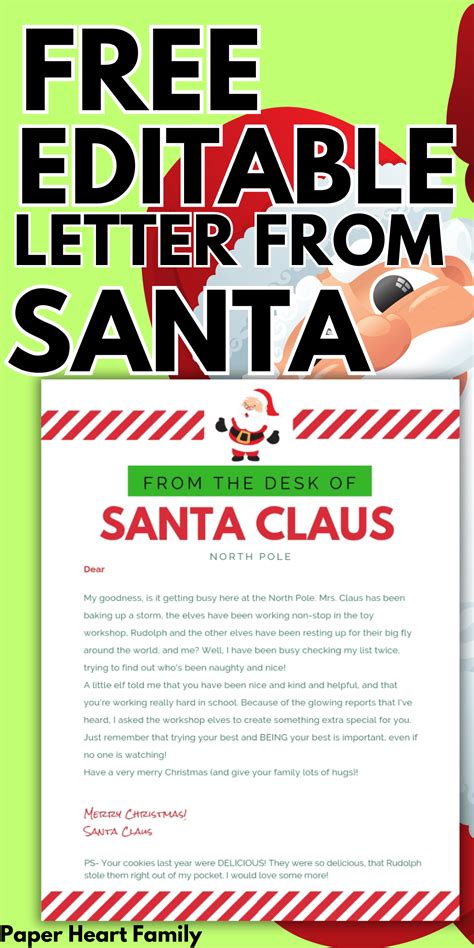 Free Editable Letter From Santa