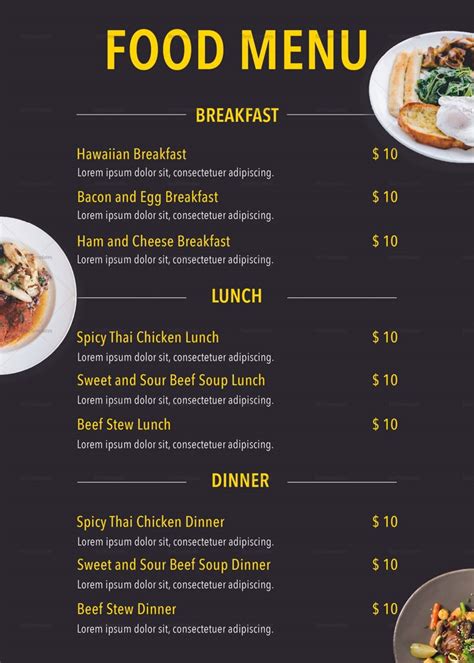 Restaurant Menu Design 的图像结果