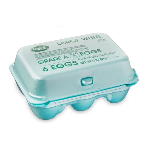 Great Value Large White Eggs 6 Count Grade A Good Source of Protein ...
