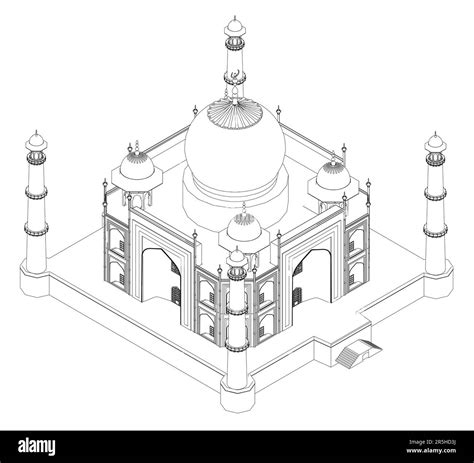 Taj Mahal Outline Drawing Taj Mahal Stock Vector. Illustration Of - sketch of taj mahal