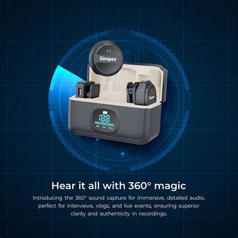Simpex SWM 108 Dual Wireless Collar Label Microphone with ENC Noise Ca ...