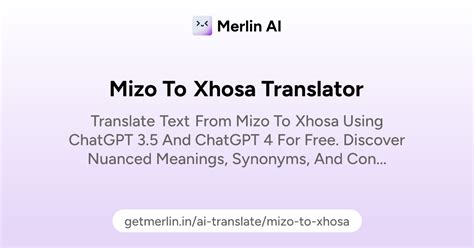 Mizo to Xhosa Translator