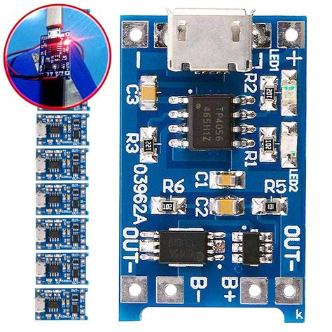 Buy iHaospace 10pcs Micro USB 5V 1A 18650 Lithium Battery Charger Board ...