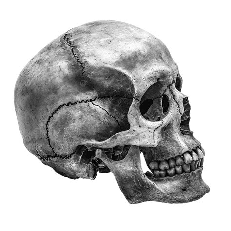 Skull Side View Isolated On White, Skull, Design, T Shirt PNG ...