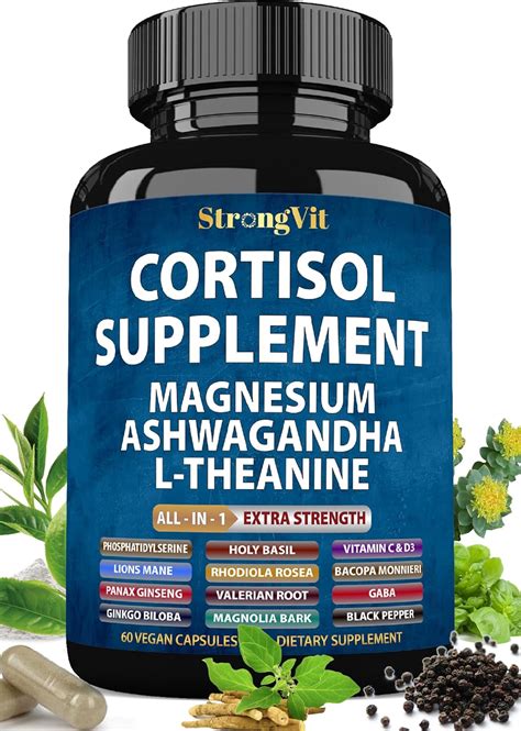 Amazon.com: StrongVit Cortisol Supplements for Women and Men with ...